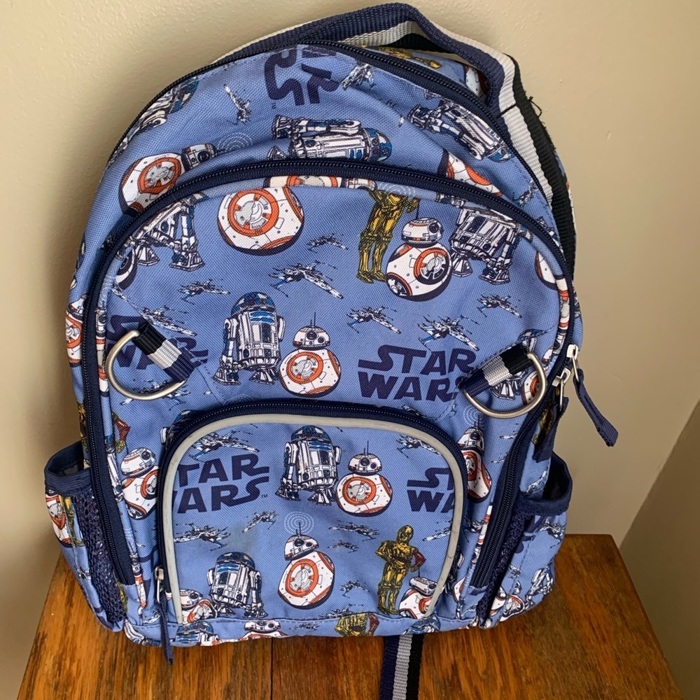 Pottery Barn Kids Star Wars Droids Blue Backpack